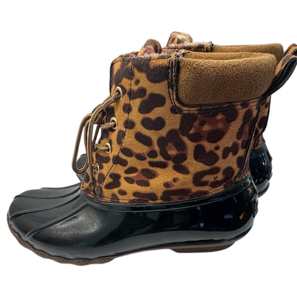 Jessica‎ Carlyle Gavin-17L Leopard Print Duck Boots Black Brown 11 women